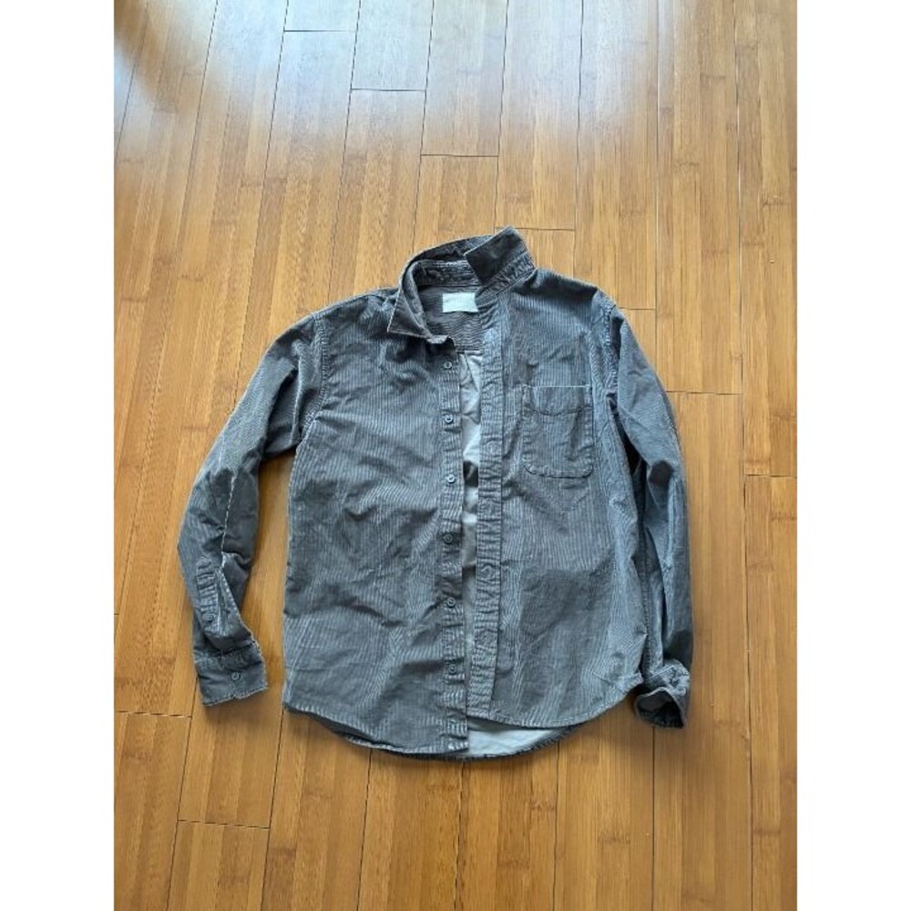 Everlane Gray Corduroy Button Up Shirt Long Sleeve - Women's XS